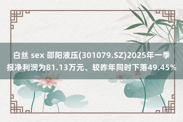 白丝 sex 邵阳液压(301079.SZ)2025年一季报净利润为81.13万元、较昨年同时下落49.45%