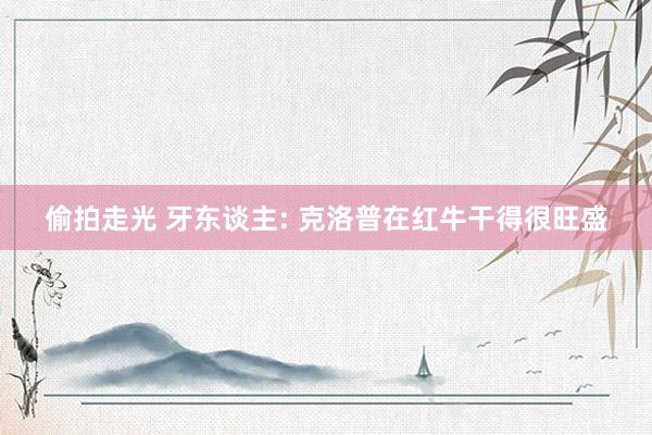 偷拍走光 牙东谈主: 克洛普在红牛干得很旺盛